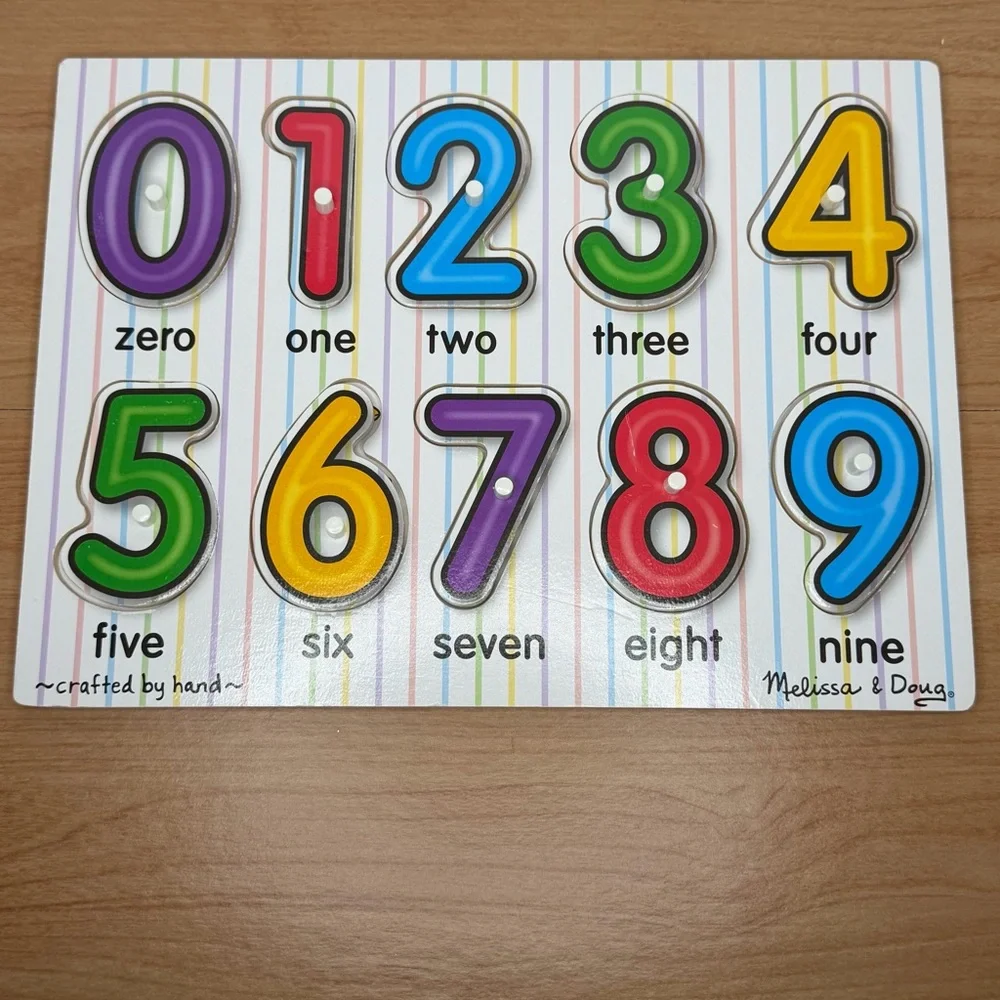 Melissa & Doug Fresh Start Wooden Numbers Peg Puzzle